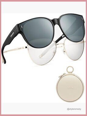 Polarized Fit Over Sunglasses for Prescription Glasses, Lightweight Folding